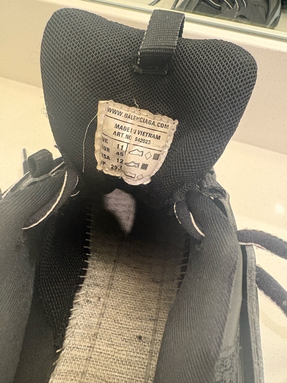 Balenciaga Black Layered Track Trainers with Reflective Trim - Picture 6 of 8
